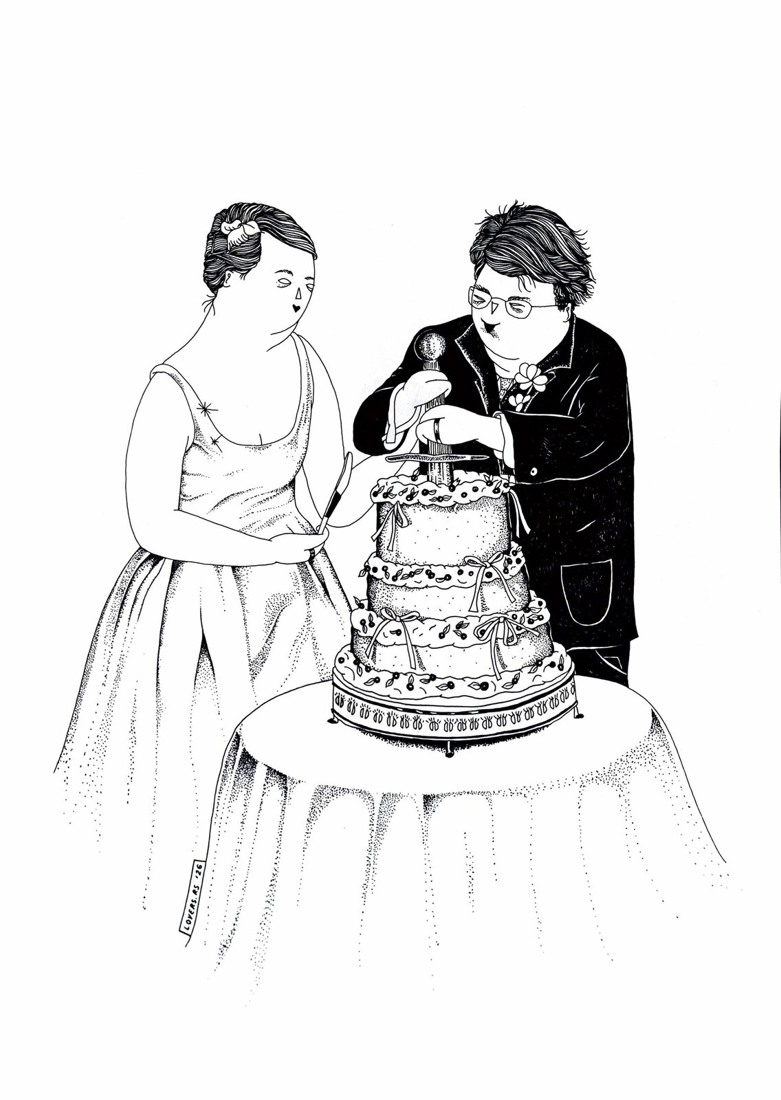 Personalised Lovers drawing